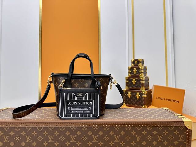 P1010 全钢五金 变码芯片 特级配全套包装 款号M12099老花黑色 Neverfull BandoulièRe Inside Out Bb手袋本季演绎经典