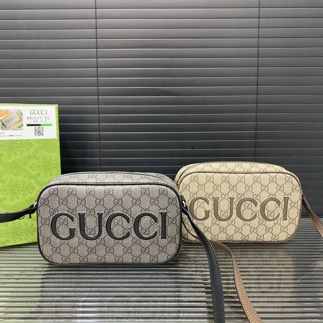 P160 Gucci 古奇 Gg印花相机包 男士休闲单肩斜挎包 超大容量 电镀激光雕刻五金 高品质 附带 防尘袋 规格 14 X 23 Cm