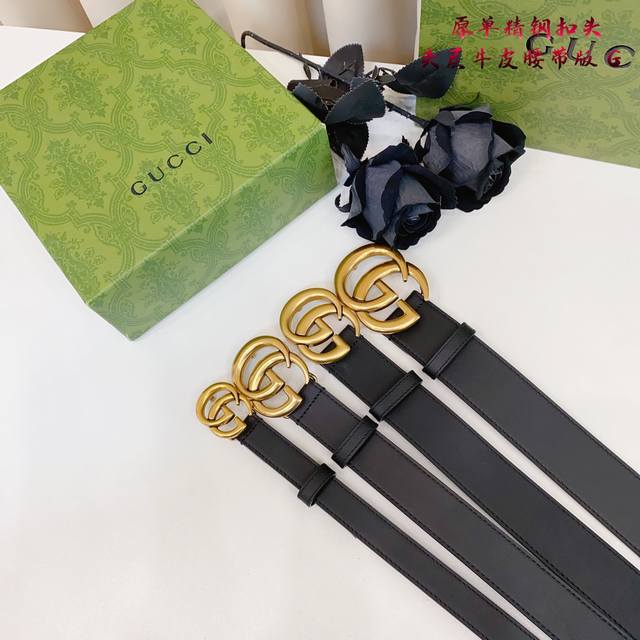 P230 Gucc古奇G家 原单新品 带身采用雙面意大利進口原廠牛皮纹 非市场普通版本 黑色经典配色 百搭适合各种场合 扣头精品设计注意细节 宽度3.8 3.4
