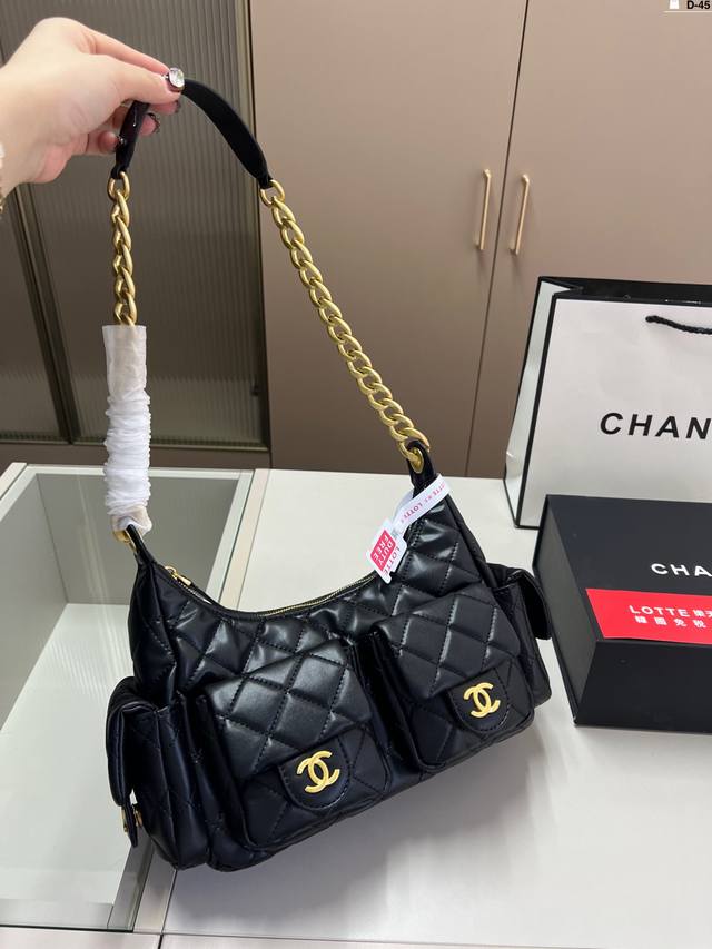 P230 Chanel香奈儿25C Jennie同款嬉皮Hobo多口袋设计融入牛仔元素和嬉皮风格 D-45尺寸25×16折叠盒