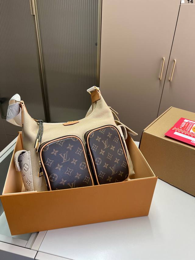 P420 牛皮 Lv Hobo Cargo 单肩包 氛围感拿捏住了可以装下日常必备物品 通勤短期旅行也比较适合 T-6尺寸31×24折叠盒飞机盒