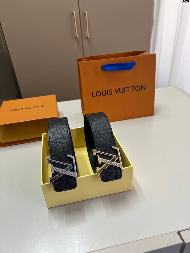P160 Lv皮带腰带 男士牛皮腰带 D-29全套包装+手提袋