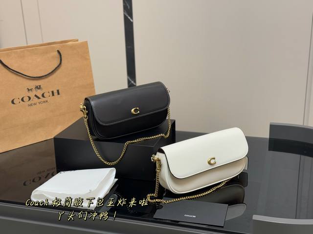 ￥ P180 配盒 升级版 Size：24*13Cm 蔻驰新品 腋下链条包 法棍高级感满满餐 无人能敌的Idol 法棍包型谁背谁高级 肩带设计 皮质可拆卸肩带