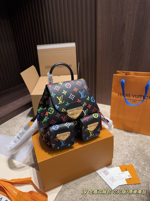 芯片版 P330全套包装尺寸20.21 Lv 金盾双肩包 村上隆联名系列