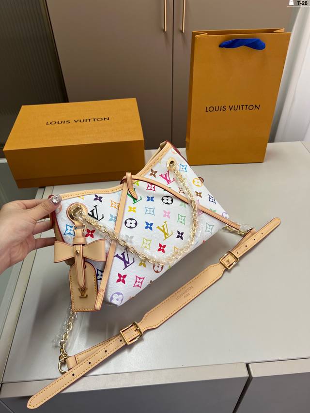 P190 芯片版本 Lv路易威登中古Carryall购物袋 又甜又酷 一整个爱住百搭时尚 是每个潮酷女孩必入单品 T-26尺寸24×16折叠盒