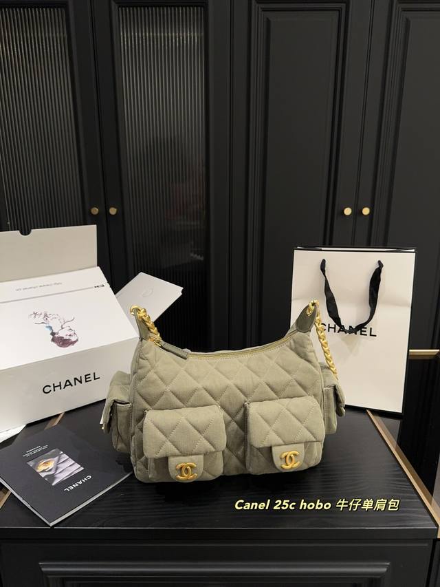 p270尺寸31.18 香奈儿 Chanel 25C Hobo 牛仔单肩包
