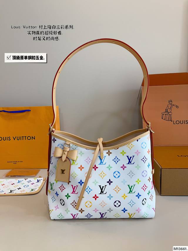 p410 配礼盒. lvcarryall 白三彩.. 新款购物袋 背上秒变气质女神 容量杠杠的 日常出街完全拿捏！ 时尚又不失优雅。 尺寸：29*12*24Cm