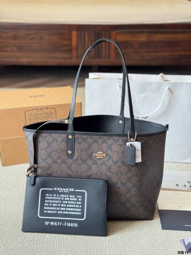 双面 P190 ｜Coach & City Tote经典托特包手提单肩 coach新款 托特包 奥莱款 Coach新款 可手拎/单肩百搭气质 Size：33 2