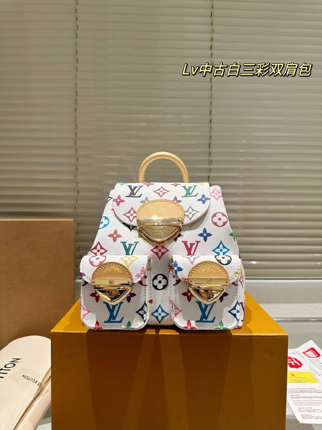 白三彩 原单P280 lv Duma双肩包 新款 老花小号Bb双肩包 顶级牛皮 原单品质 尺寸20.24Cm