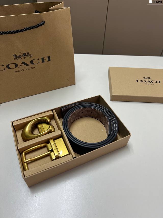 p120 coach蔻驰 男士腰带 d-29全套包装+手提袋 p120 coach蔻驰 男士腰带 d-29全套包装+手提袋