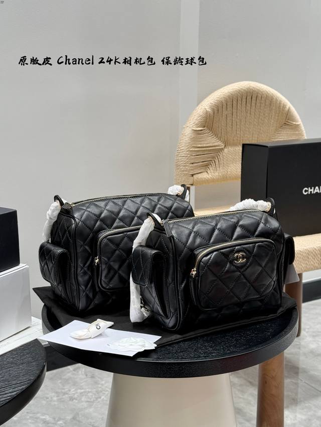原版皮 P330 P350 全套礼盒 size：大号25×19Cm 小号22×17Cm chanel香奈儿 24K相机包手提单肩斜挎包 保龄球 设计的非常经典实