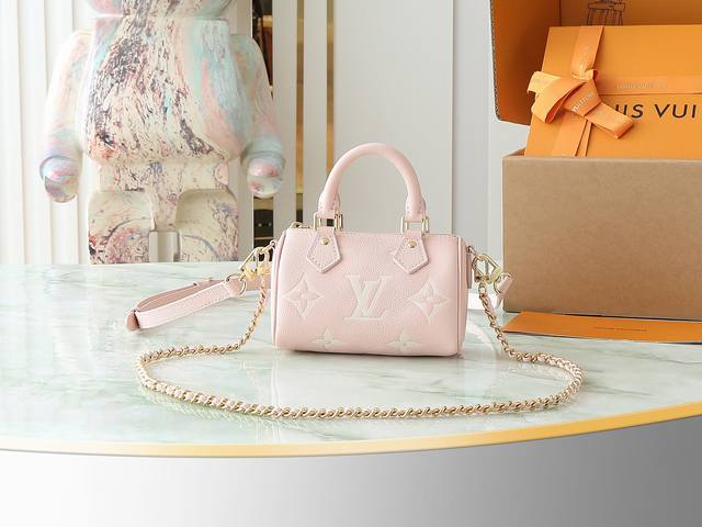 p680【顶级原单 独家实拍】 M81625奶昔粉 M14226 本款 Nano Speedy 手袋选用品牌经典 Monogram Empreinte 皮革裁出