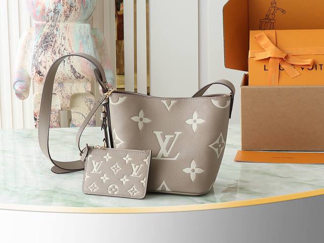 p780【顶级原单 独家实拍】M13045杏色丝印 全皮水桶包 All In Bb 水桶手袋 M13480 13045 14346 本款 All Inbb手袋为