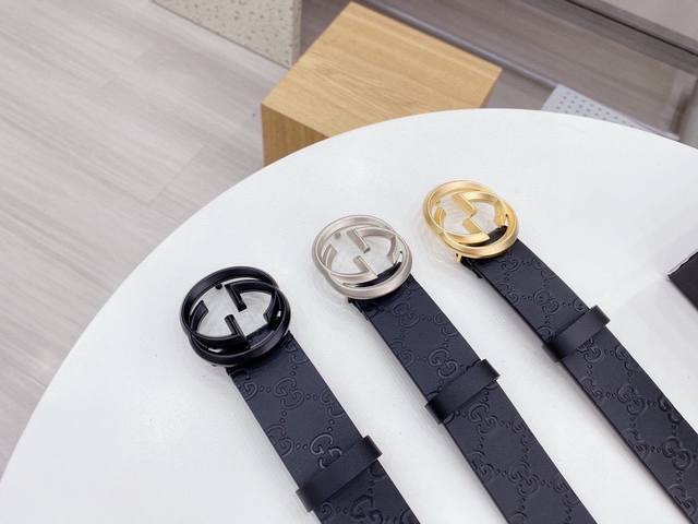gucci古奇 P240原单正品 Guccl经典皮带 尺寸3.8海外原单货，意大利创作，配以双G互扣金属扣，原版皮纹拿的走图片拿不走的品质，升级后与正品零距离，