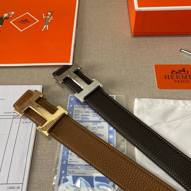 品牌：爱马仕Hermes 钢扣P200 等级：原单私货.进口头层牛皮黑底，专柜售、堪比正品！油边精致 电脑车线 手感柔软.实物拍摄无修饰 上身效果超好、长度不可