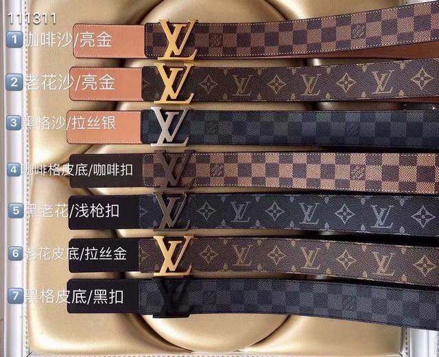 p240 路易威登。Lv 皮带 原单新款, 双面小牛皮压花设计，搭配精品钢扣。高品质狠货。送礼自用都Ok.