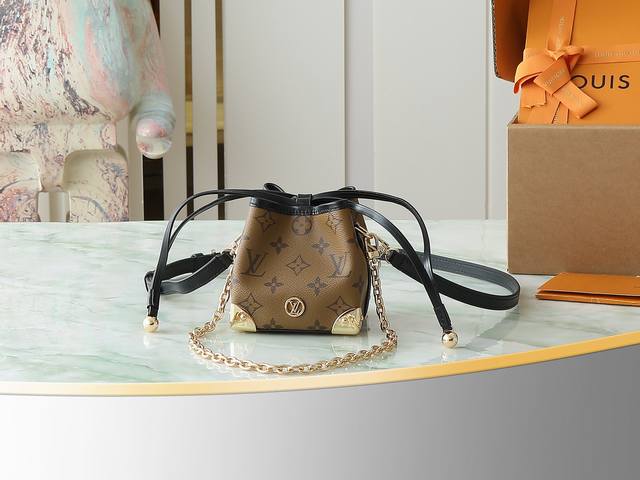 p550【顶级原单 独家实拍】M82885黄花 迷你水桶包烧麦包系列 Online Only 手袋 M82885 黄花 （烧麦包）用Monogram Rever