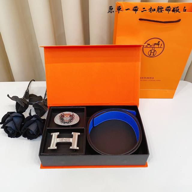 ①带①扣P230 ①带②扣P290 原单钢扣版爱马H家 打孔 正版开模 此款腰带双面采用原厂牛皮带身，精密电镀标志性纯钢搭扣 对版专柜。3.8Cm【如需木盒40