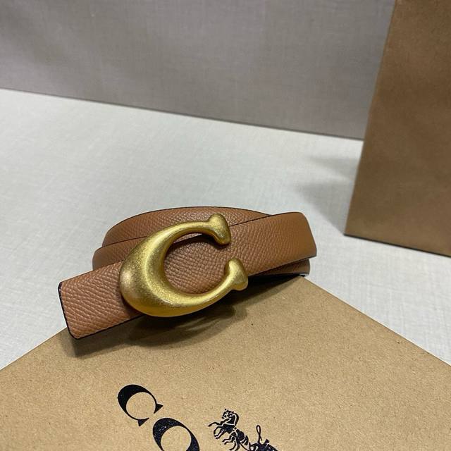 p120 经典马蹄扣皮带蔻驰女士腰带C扣。 2.5宽度。搭配外套裤子都合适