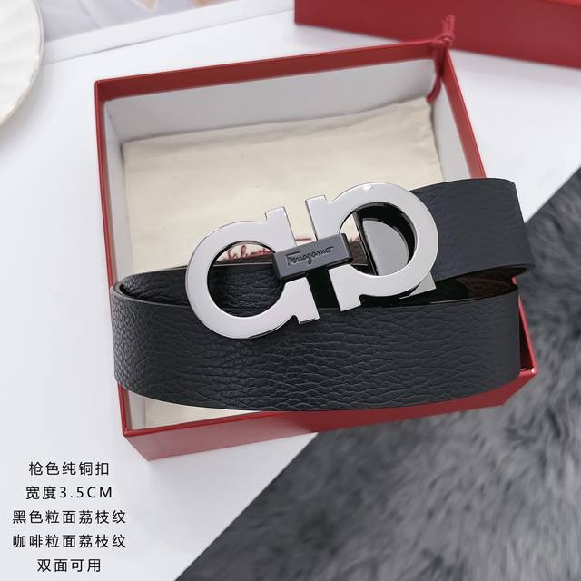 顶级原单复刻版P210，配送专柜全套礼盒包装进口原厂头层牛皮皮带，24K纯钢扣材质.真空电镀（非水渡）永不掉色.男士商务休闲腰带. 菲拉格慕 宽度3.5Cm 高