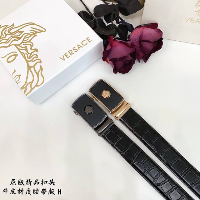 p160 原版品质滑道 品牌：范思哲家【男款】 颜色：黑 扣头：金/银 扣头：原版精品纯铜五金扣头 带身：原版牛皮 尺寸：宽约：3.8Cm 长约：95Cm-12