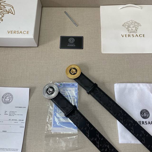 品牌：范思哲 P190 等级：定制牛皮、新款开模。带宽3.8厘米.油边精致 电脑车线 实物拍摄无修饰 上身效果超好、配专柜全套包装.送礼自带首选（送打孔针）。