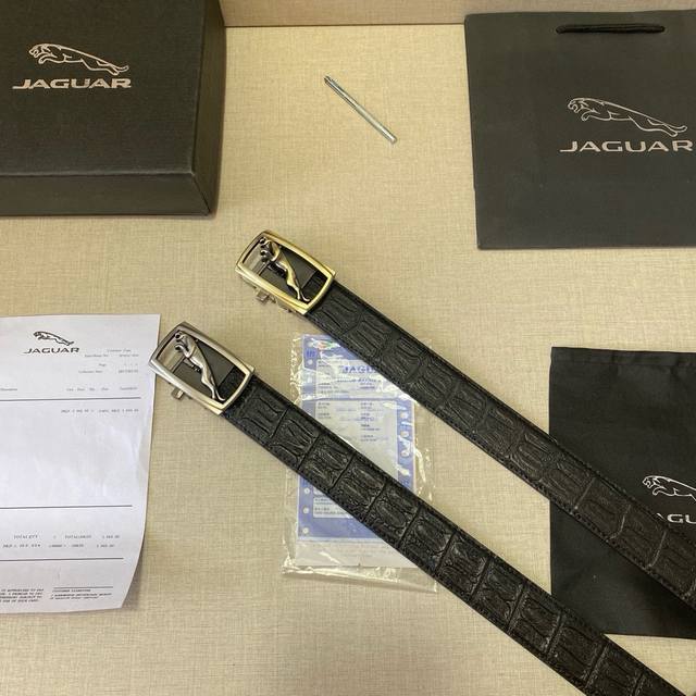 品牌：捷豹Jaguar P120 等级：原单私货.进口头层牛皮.专柜售、堪比正品！油边精致 电脑车线 手感柔软.实物拍摄无修饰 上身效果超好、长度可裁剪.配专柜