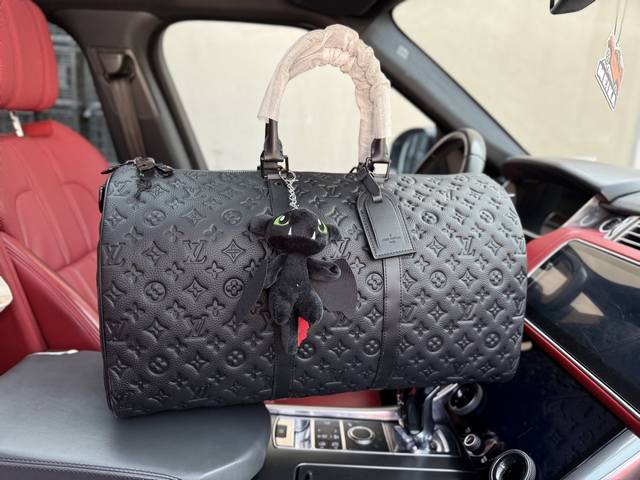 p390 牛皮版本 高端货 新款 “Louis Vuitton”Lv旅行袋 路易威登纯牛皮旅行袋 Louis Vuitton Keepall 50 老花压印可拆