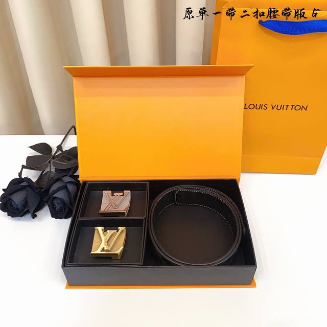 ①带①扣P230 ①带②扣P290 原单钢扣版路易L家 打孔 正版开模 此款腰带双面采用原厂牛皮带身，精密电镀标志性纯钢搭扣 对版专柜。3.8Cm【如需木盒40