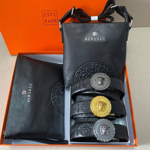 240 范思哲 组合上新 范思哲公文包范思哲手提包范思哲双扣皮带 【尺寸】范思哲公文包：长20宽4高21 范思哲手提包：长25宽2高16 单扣皮带：3.5Cm宽