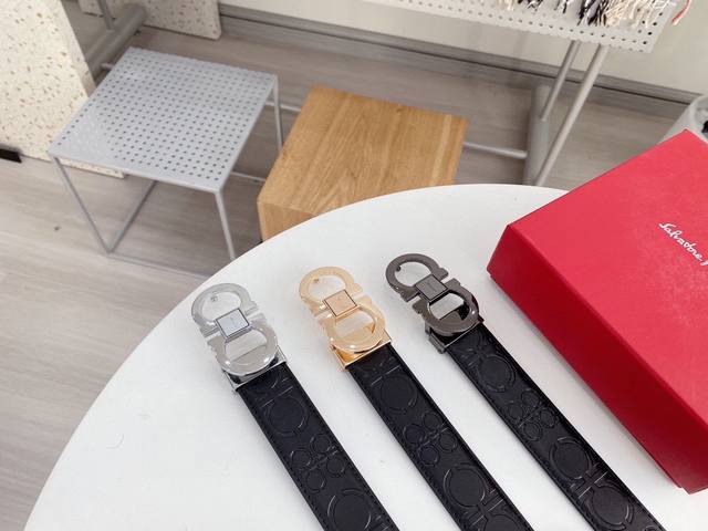 p 140（菲拉格慕）通用款 宽度：3.4Cm新款纯牛皮[强] 搭配新款大气精致扣头追求高端 品味的体现Iphone实物实拍上身效果超好