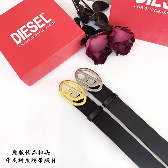 p160 原版品质打孔 品牌：迪赛D家【男款】 颜色：黑 扣头：金/银 扣头：原版精品纯铜五金扣头 带身：原版牛皮 尺寸：宽约：3.8Cm 长约：95Cm-12