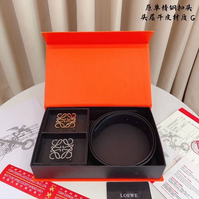 ①带①扣P230 ①带②扣P290 原单钢扣版罗意威家 打孔挂扣 正版开模 此款腰带双面采用原厂牛皮带身，精密电镀标志性纯钢搭扣 对版专柜。3.8Cm【如需木盒