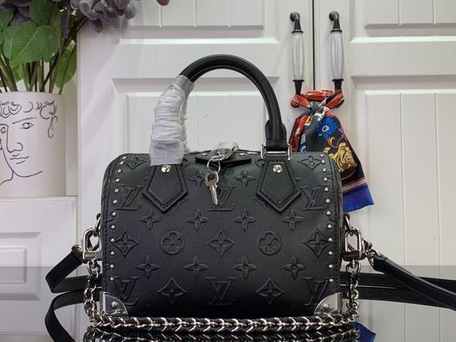 顶级原单 特惠 Speedy Trunk 20 手袋 M14575 黑色 Monogram Bold Speedy 20 Trunk 手袋身披 Monogram