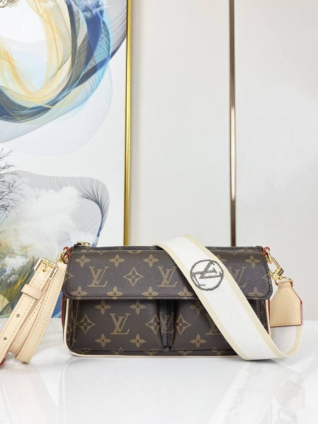 厂价 最高版本原厂皮顶级原单配专柜全套包装 顶级原单 实物实拍 M46999 尺寸: 25×15×8Cm Vibe 老花斜挎包