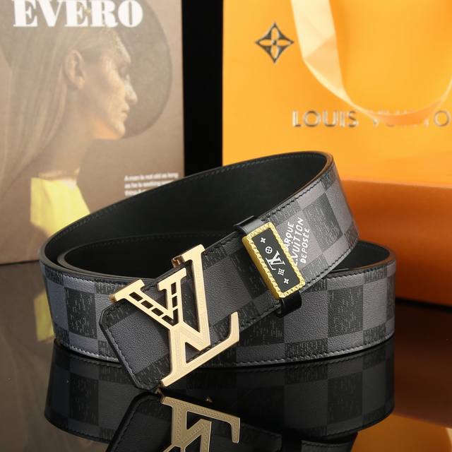 配送图片款免税代购专供包装，专供各大代购平台，Lv家正版高端货，纯钢精品扣，正版复刻，经典版型高档时尚 ，对版车线，宽度4.0Cm 专柜买版开模定制