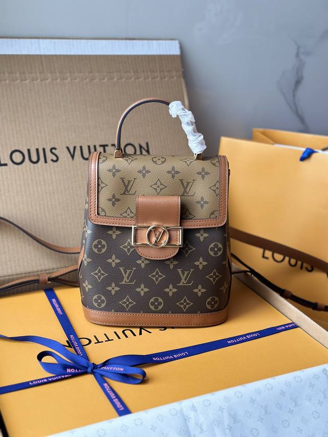 顶级原厂 M45142Dauphine 小号双肩包 春夏季，Nicolas GhesquièRe 将经典 Dauphine 手袋改写为便携双肩包。Monogra