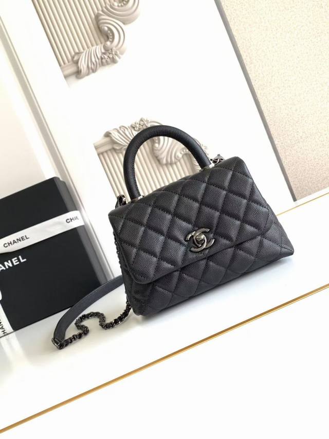 As2215 14K金 Cocohandle经典款几乎是王炸 进口小颗球纹牛皮手提口盖包 没有买原版是看不出的 买来的原版都拆了开发 ：19X13X9Cm