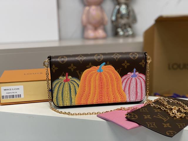 顶级原厂 M82108南瓜丝印 三件套系列 Lv X Yk Pochette Felicie 手袋 适合“路易威登×草间弥生”合作的卓越新作品收藏，散发创意魅力