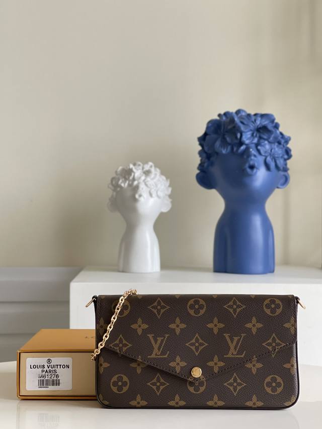 顶级原单 独家实拍M61276 Pochette FéLicie 链条包优雅小巧，内含两个可脱卸口袋，是携带整理您的日常用品的时尚之选。尺寸21 X 12 X