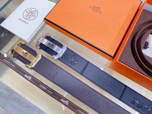 爱马仕 进口双面头层牛皮带身搭配你任何风格 随心驾驭 [奸笑]品牌腰带扣3.8Cm.宽度彰显超凡品味.顶级精品 送礼自用更显档次要便宜的请绕路 懂的来永不过时