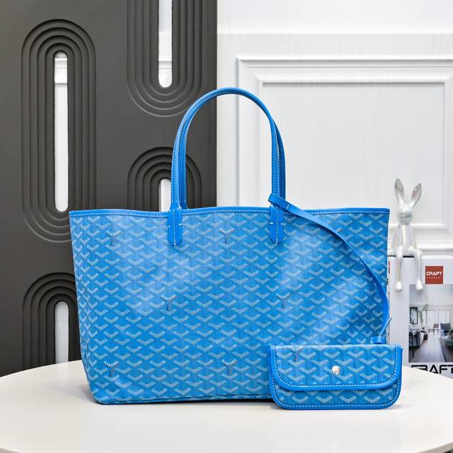 工厂P直销 天蓝 戈雅 新款单面购物袋，经多次研究与改良，不断提升面料与皮质，全方位独家定制只为不断达到客户的高品质要求 底布采用与Zp一致的定制高品雨露麻，再