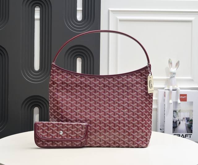 工厂P直销 酒红 Goyard Hobo BohèMe 流浪包腋下包，灵感来自波西米亚流浪的生活哲学，两大王牌Saint Louis Artois系列托特包的综