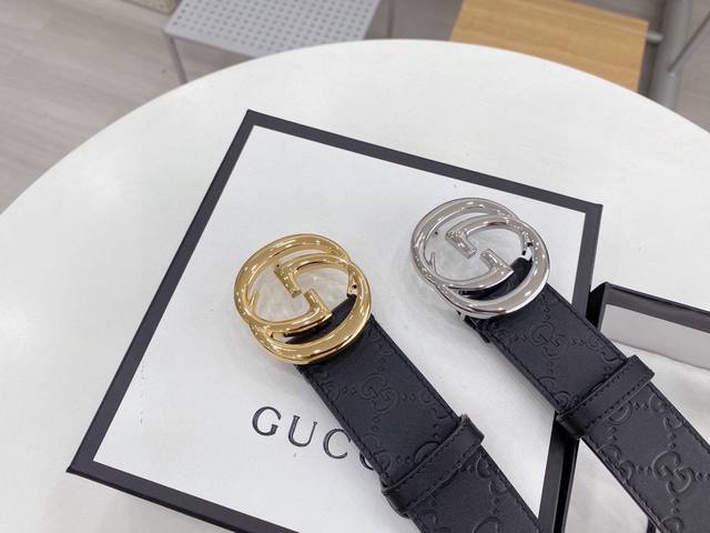 Gucci古奇 原单正品 Guccl经典皮带 尺寸3.8海外原单货，意大利创作，配以双G互扣金属扣，原版皮纹拿的走图片拿不走的品质，升级后与正品零距离，给你不