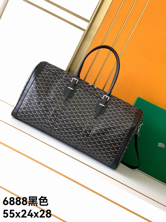 旅行袋，6888#黑色，原单高品质，戈家持续更新配色，添加更精致的色调。新配色和色彩组合为品牌标志性单品注入新意，彰显现代格调。这款戈家系列采用自家标志性Pvc