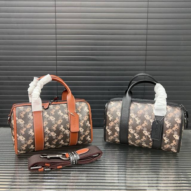 Coach 蔻驰 Gotham24 系列 手提斜挎包 Duffle波士顿圆桶包 单肩斜挎包 经典Logo搭配原厂工艺材质 实物拍摄 Ca185配送 礼盒防尘袋