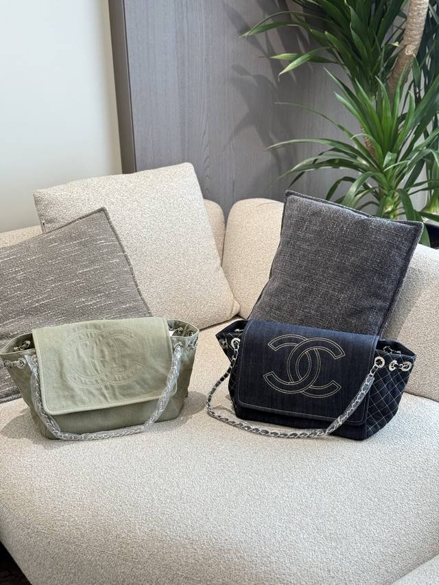 Chanel 牛仔 托特包 时装 休闲 不挑衣服 尺寸36 30Cm