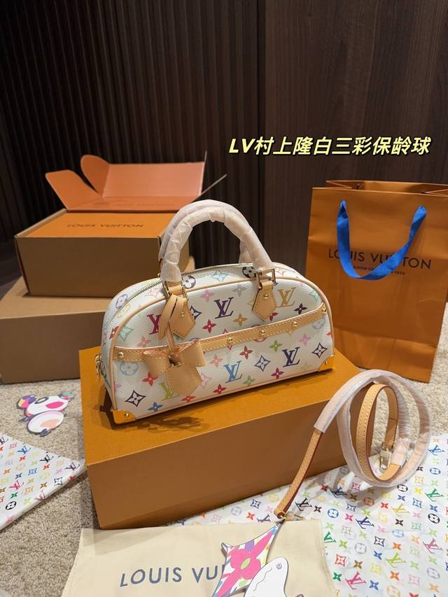 顶级原单 全套包装尺寸24.13 Lv村上隆白三彩保龄球