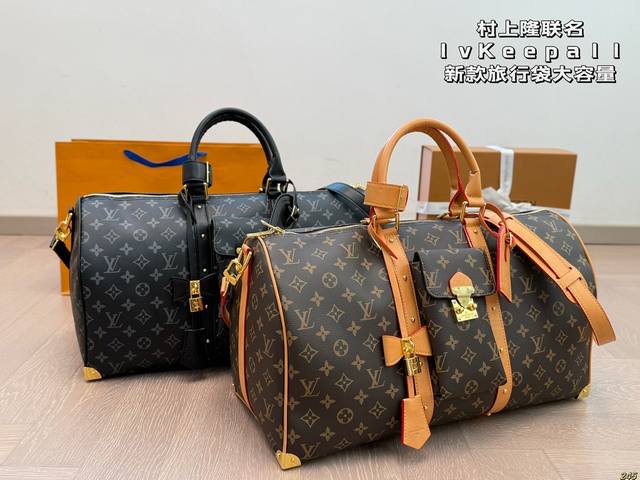 Lv&村上隆联名系列 Lvkeepall 新款旅行袋大容量 度假旅行必备 时尚达人必备单品之一 实物绝对惊艳到你 尺寸46 25