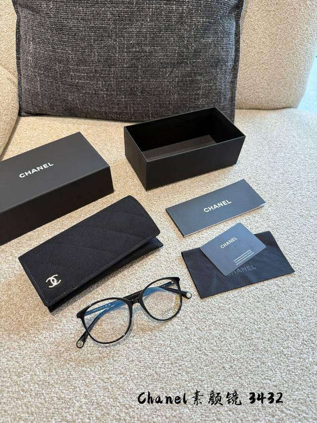 这幅小香3432承包了我这个假期的素颜眼镜太好看了吧 Ch3432-A平光镜近视眼镜架近视墨镜 流行稍纵即逝，风格永存引领时尚潮流的前沿板材:意大利进口醋酯纤维